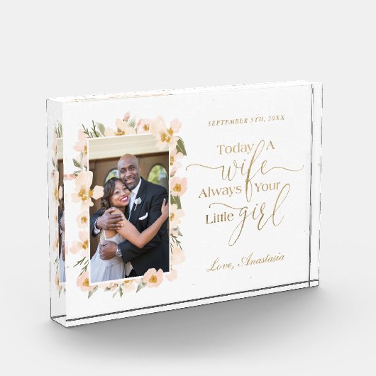 今日の妻、常にあなたの小さな女の子フローラ写真 フォトブロック (左)