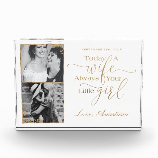 今日の妻、常にあなたの小さな女の子結婚式の日 フォトブロック (正面)
