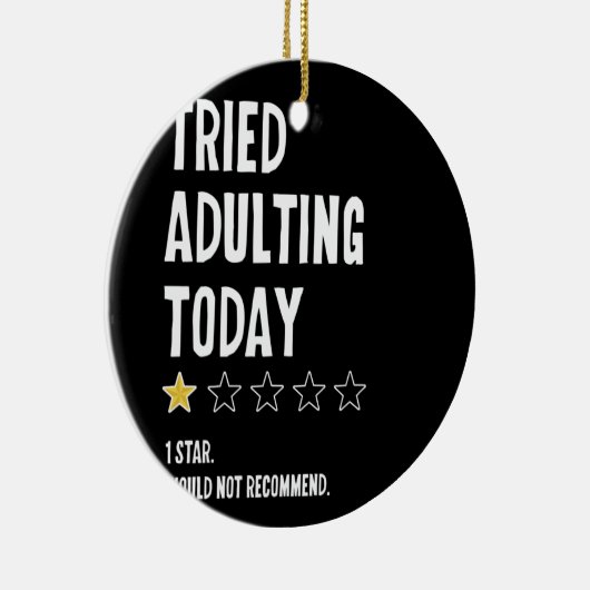 今日の姦淫を試みる1つ星は推奨しない セラミックオーナメント (右)