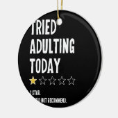 今日の姦淫を試みる1つ星は推奨しない セラミックオーナメント (左)