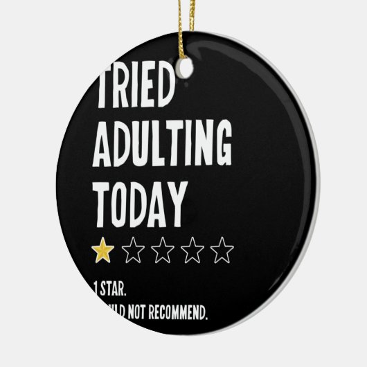 今日の姦淫を試みる1つ星は推奨しない セラミックオーナメント (左)