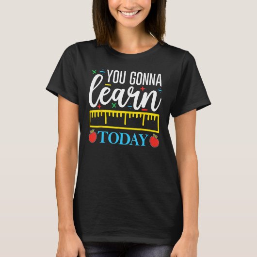 今日の学校先生の最初の学日 Tシャツ (正面)