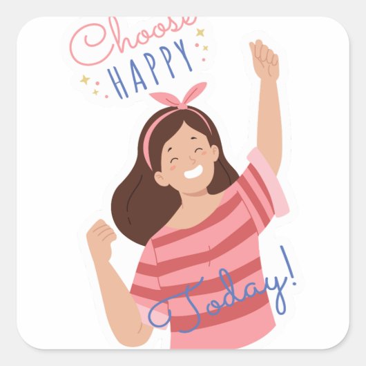 今日の幸せを選ぶ スクエアシール (正面)