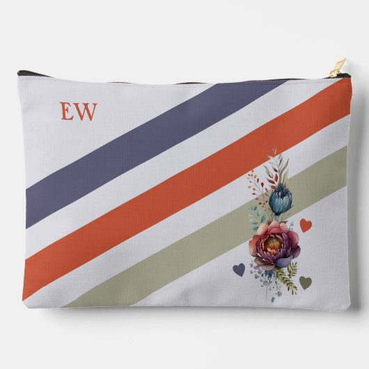 今日の愛の追加イニシャルフローラ化粧品 アクセサリーポーチ (裏面)