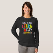 今日の授業で学ぶことになるぞ、学校初日の先生 Tシャツ (正面フル)