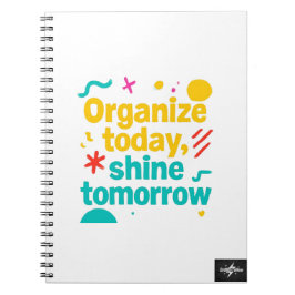 今日の整理、明日の輝き | 計やる気を起こさせる画 ノートブック