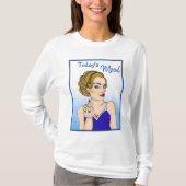 今日の気分、レトロの女性が鳥をフリップ Tシャツ (正面)