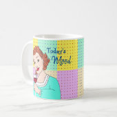 今日の気分、レトロレディーホールディングワイン コーヒーマグカップ (正面左)