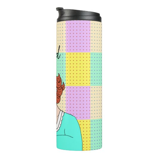 今日の気分、レトロレディーホールディングワイン タンブラー (回転右)