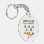 今日の気象予報鶏の天気 キーホルダー (正面左)