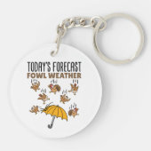 今日の気象予報鶏の天気 キーホルダー (裏面)