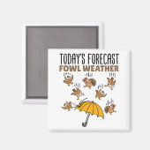 今日の気象予報鶏の天気 マグネット (正面/裏面)