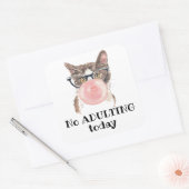 今日の猫の不倫おもしろい禁止 スクエアシール (封筒)