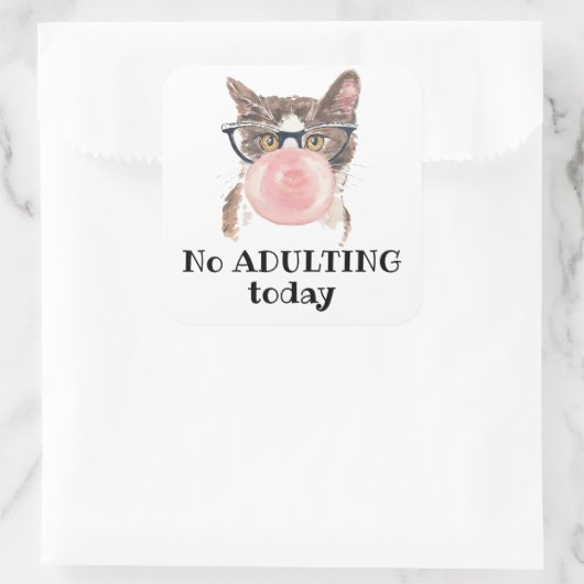 今日の猫の不倫おもしろい禁止 スクエアシール (バッグ)