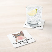 今日の猫の不倫おもしろい禁止 スクエアペーパーコースター (インサイチュ)