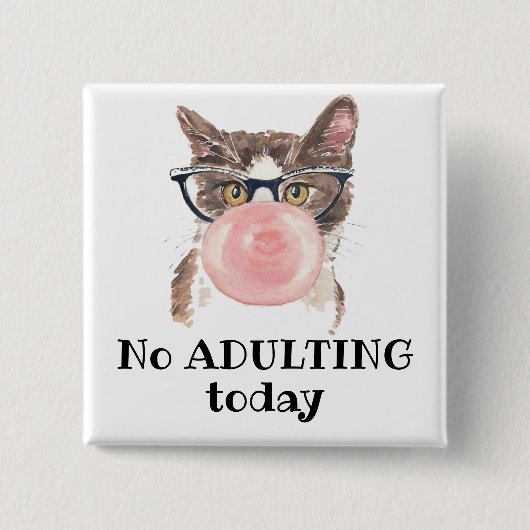 今日の猫の不倫おもしろい禁止 缶バッジ (正面)