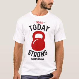 今日の痛み強い明日 – ジムフィットネストレーニング Tシャツ