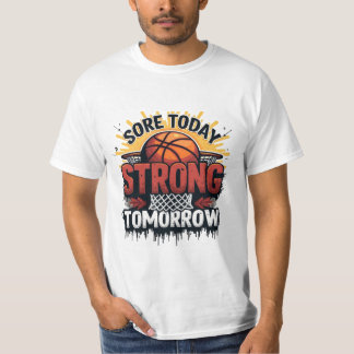 今日の痛み強い明日 – バスケットボール動機 Tシャツ
