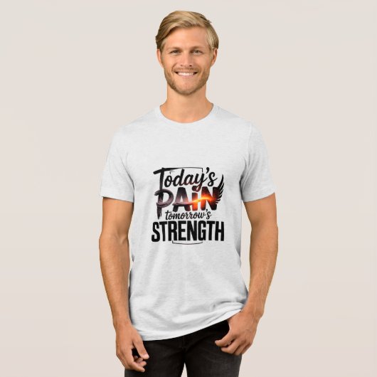 今日の痛み明日の強さやる気を起こさせるD-05 トライブレンドＴシャツ (正面全面)