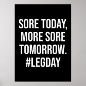 今日の痛み、明日の痛み、足の日、ジムおもしろい ポスター (正面)