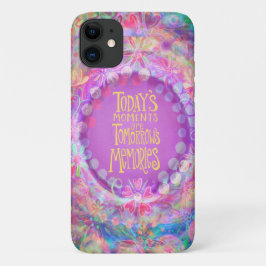今日の瞬間ピンクのフローラインスピレーションガーリー iPhone 11 ケース