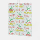 今日の瞬間、スパークライフトートバッグ ガラスオーナメント (正面左)