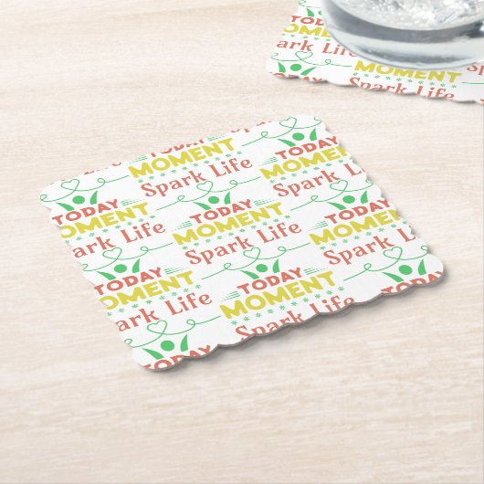 今日の瞬間、スパークライフトートバッグ ペーパーコースター (アングル)