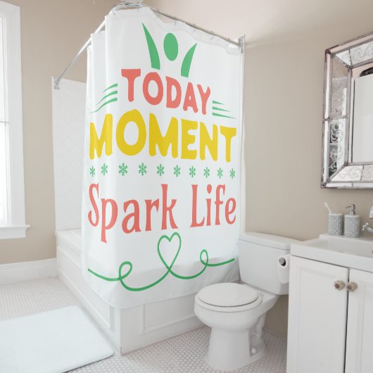 今日の瞬間、Spark Life シャワーカーテン (インサイチュ)
