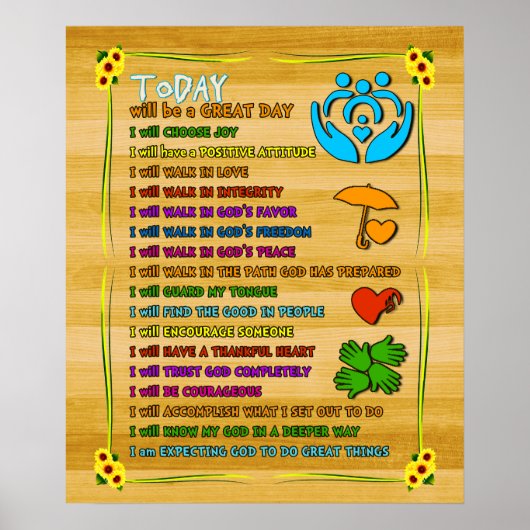 今日の社業は一日素晴らしだやる気を起こさせる ポスター (正面)