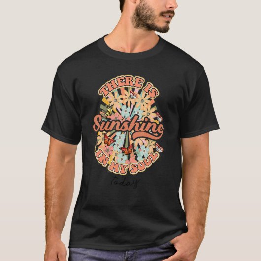 今日の私の魂に太陽の光があるレトロBoho Summ Tシャツ (正面)