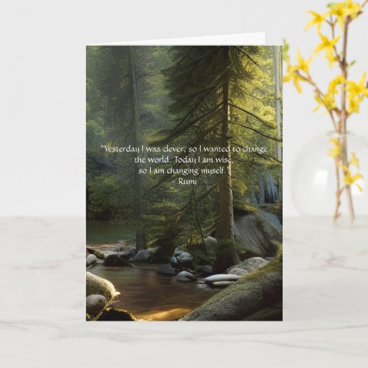 今日の私はワイズルーミ引用文名勝 カード (黄色い花)