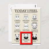 今日の私は感じ無根の悪 ポストカード (正面/裏面)
