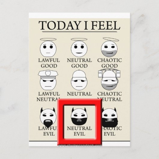 今日の私は感じ無根の悪 ポストカード (正面)