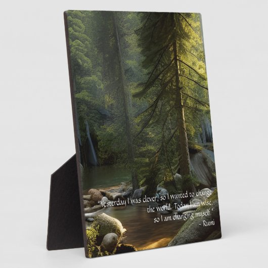 今日の私は賢い引用文自然ランドスケープ表 フォトプラーク (側面)