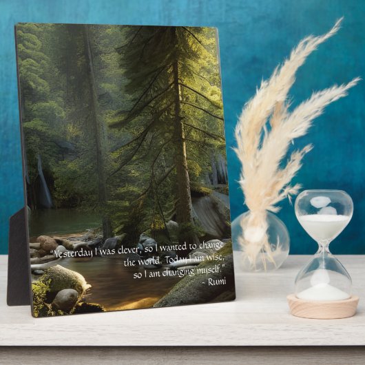 今日の私は賢い引用文自然ランドスケープ表 フォトプラーク (側面)