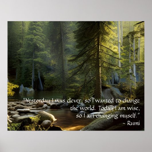 今日の私は賢い引用文自然風景 ポスター (正面)