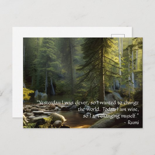今日の私は賢い引用文自然風景 ポストカード (正面/裏面)