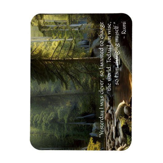 今日の私は賢い引用文自然風景 マグネット (縦)