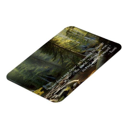 今日の私は賢い引用文自然風景 マグネット (左側)