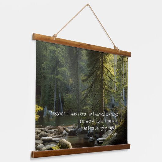 今日の私は賢い引用文自然風景 吊り下げ型タペストリー (傾斜あり)