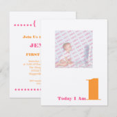 今日の私は1歳 招待状 (正面/裏面)