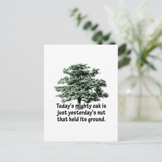 今日の立派な樺は、昨日やっと芽を出したばかりの小さな種だったのだ。 ポストカード (スタンド正面)