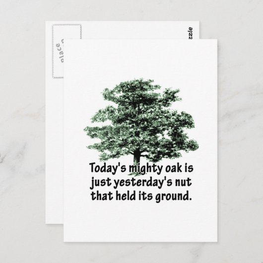 今日の立派な樺は、昨日やっと芽を出したばかりの小さな種だったのだ。 ポストカード (正面/裏面)