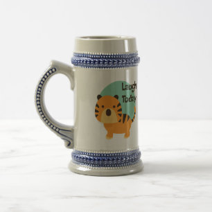 今日の笑いかわいいかわいいベビータイガーオレンジ ビールジョッキ