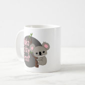今日の素晴らしかわいいおもしろいコアぶら下がったラの灰色 コーヒーマグカップ (正面左)