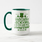 今日の美しいグリーンラッキーアイリッシュコーヒー マグカップ (左)