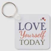 今日の自分を愛するフローラ愛ハート キーホルダー (正面)