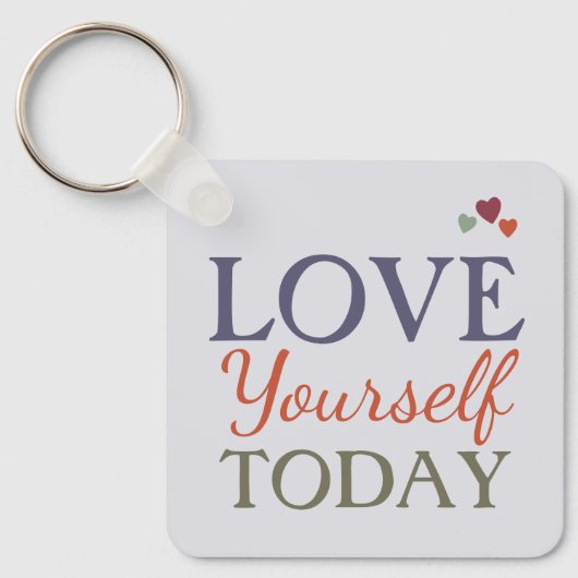 今日の自分を愛するフローラ愛ハート キーホルダー (正面)
