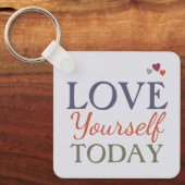 今日の自分を愛するフローラ愛ハート キーホルダー (正面)