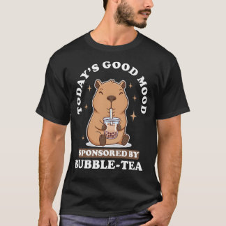 今日の良い気分のタピオカティーカワイイカピバラ Tシャツ
